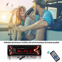 Autoradio Bluetooth Handsfree, 7 barev podsvícení FM stereo rádio 1 din auto rádio 4x60W auto rádio Podpora FM/USB/MP3/WMA/TF/AU